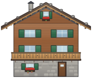A chalet drawn by the same code with different choices