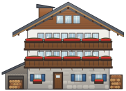 A chalet drawn by the same code with different choices
